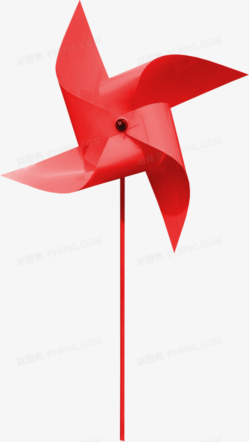 红色可爱折纸风车