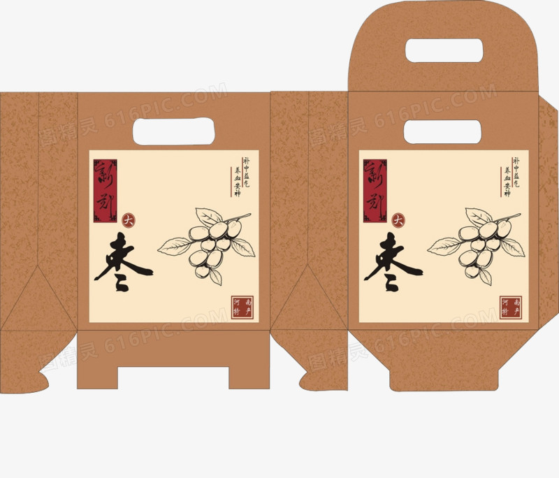 牛皮纸红枣包装盒设计