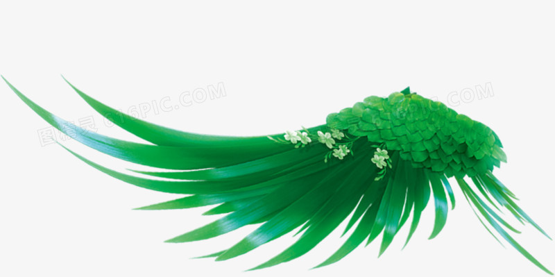 绿色树叶翅膀个性