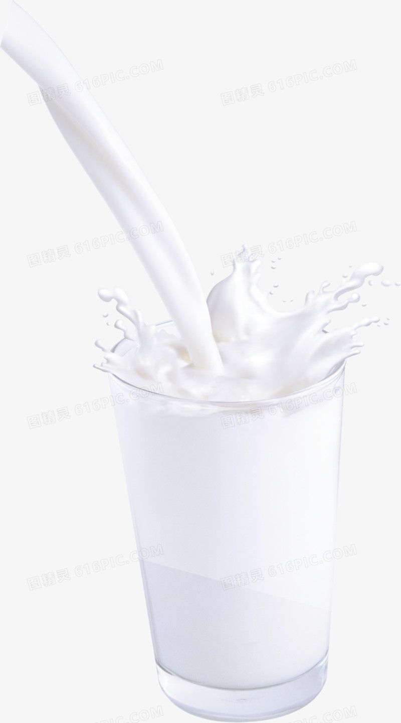 高清创意合成效果白色飞溅的牛奶