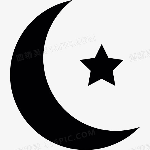 伊斯兰新月小明星图标