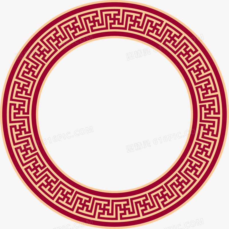 中式婚庆环形花纹图案