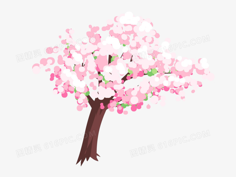 卡通樱花树