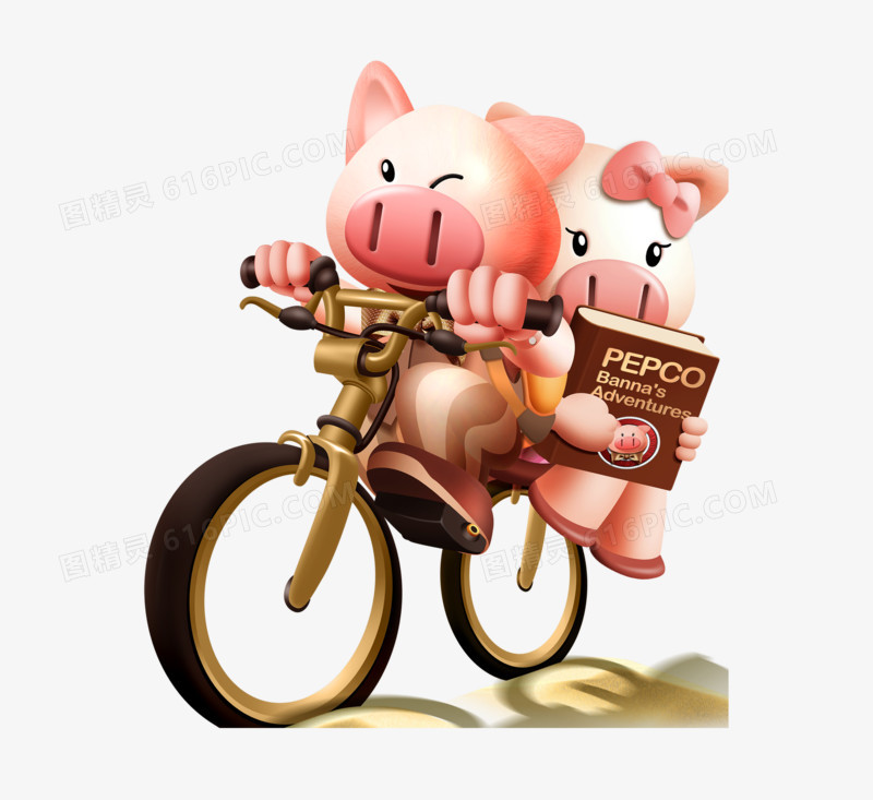 小猪骑车