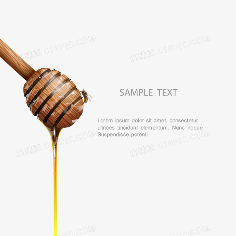 蜂蜜搅拌棒背景矢量素材