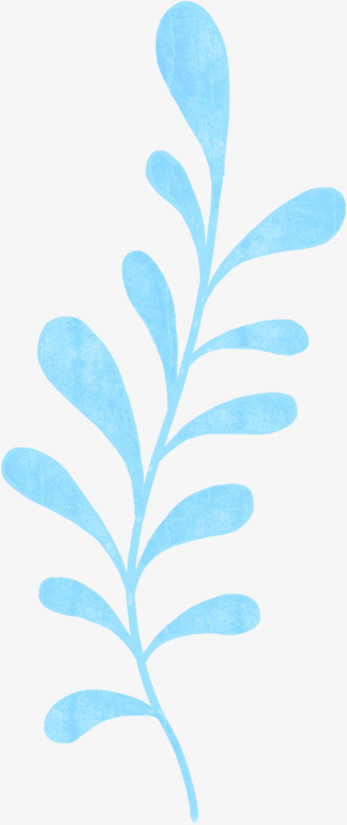 扁平风格合成蓝色的植物形状