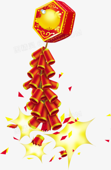 创意合成手绘效果鞭炮