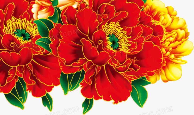 合成创意鲜艳的红色的海棠花