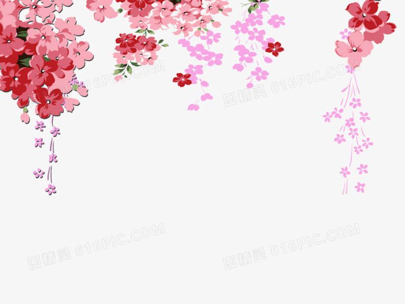 粉色立体小花边框背景