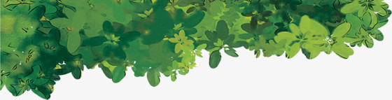 手绘水彩绿色树叶