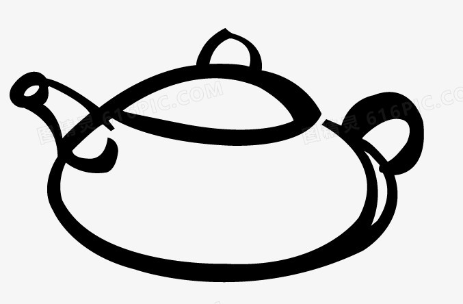 手绘矢量茶壶图片免费下载