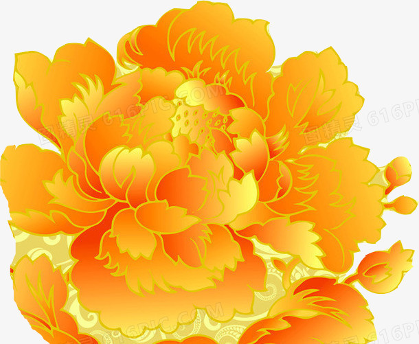 创意效果合成橙色的花卉