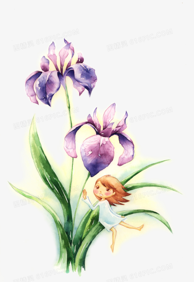 手绘浪漫户外植物花朵