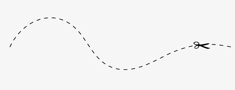 创意手绘合成虚线剪刀