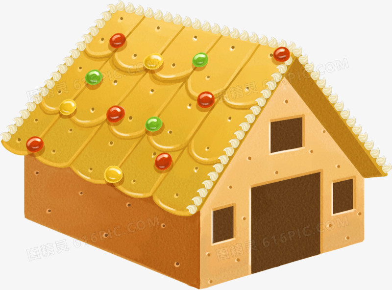 创意扁平质感造型合成黄色的小房子