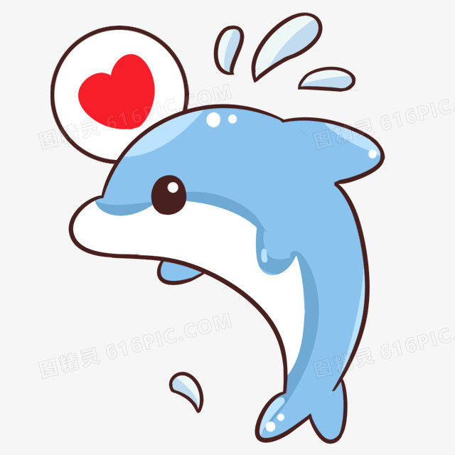 卡通海豚蓝色海豚