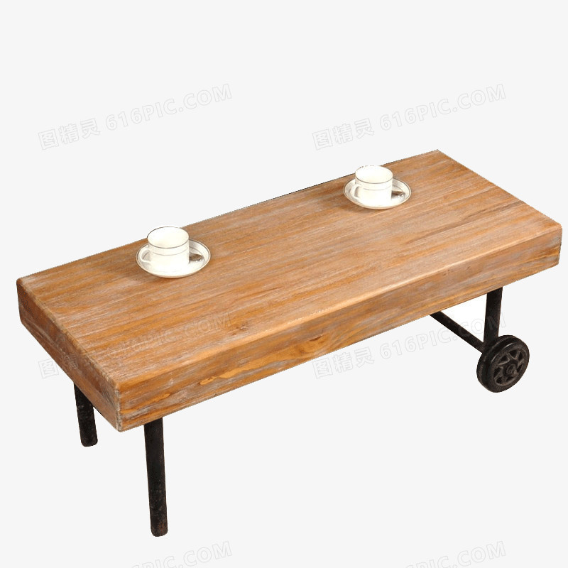 实木桌子带轮方桌咖啡桌