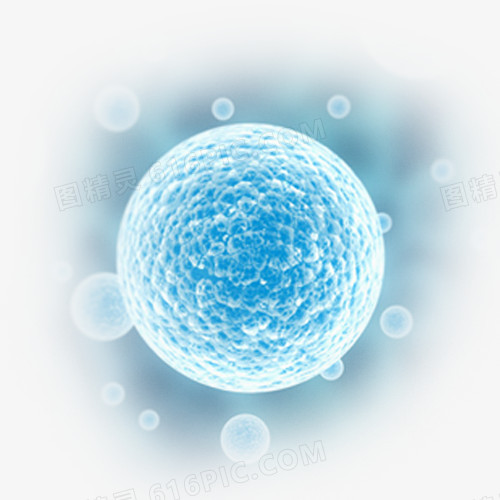 半透明幽蓝色细致纹理球体细胞
