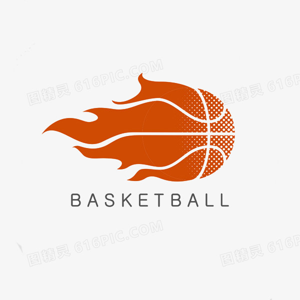 橙色创意篮球图标