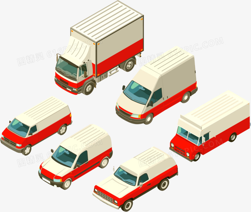 矢量商务素材小货车运输交通