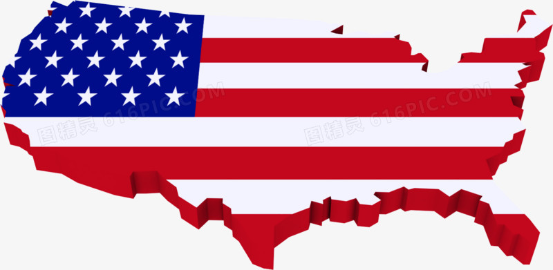 美国3d立体国旗地图