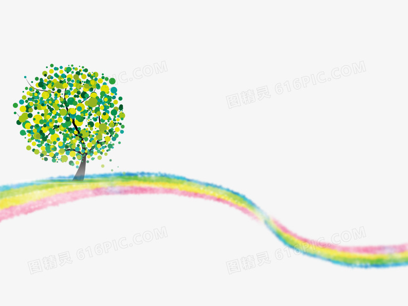 彩虹上的树