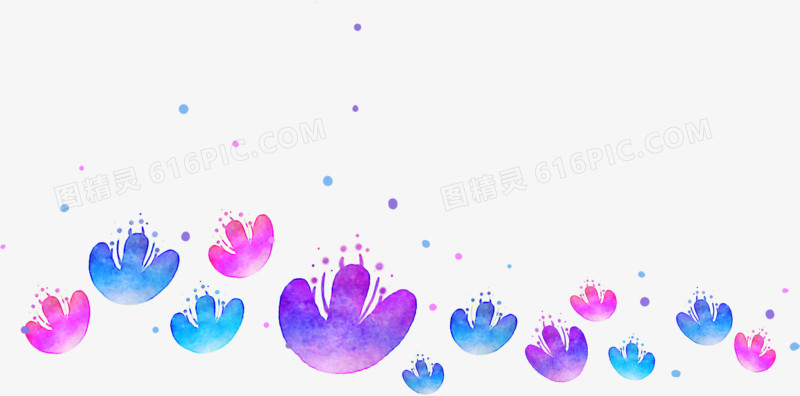 冷色花朵装饰