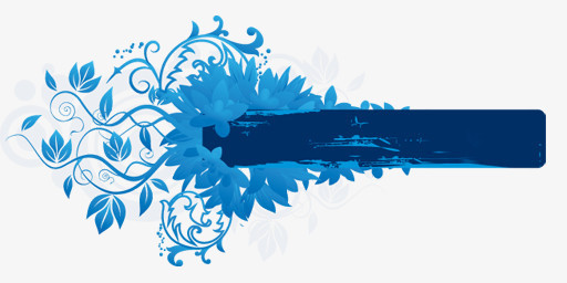 蓝色花标题框