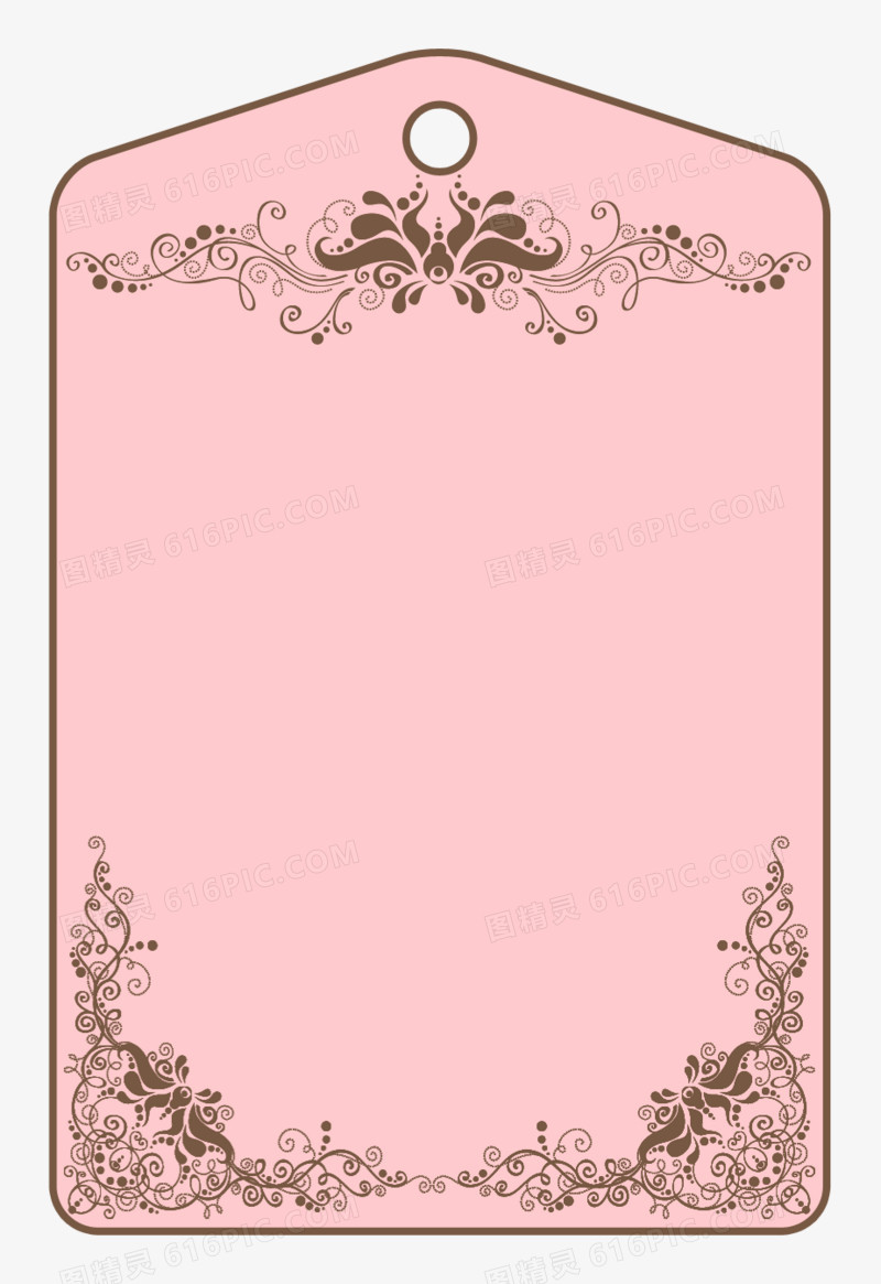 粉色花纹吊牌