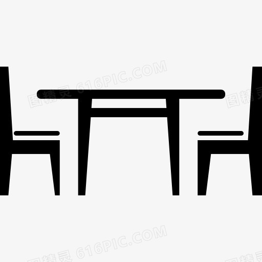 餐厅家具的餐桌椅图标