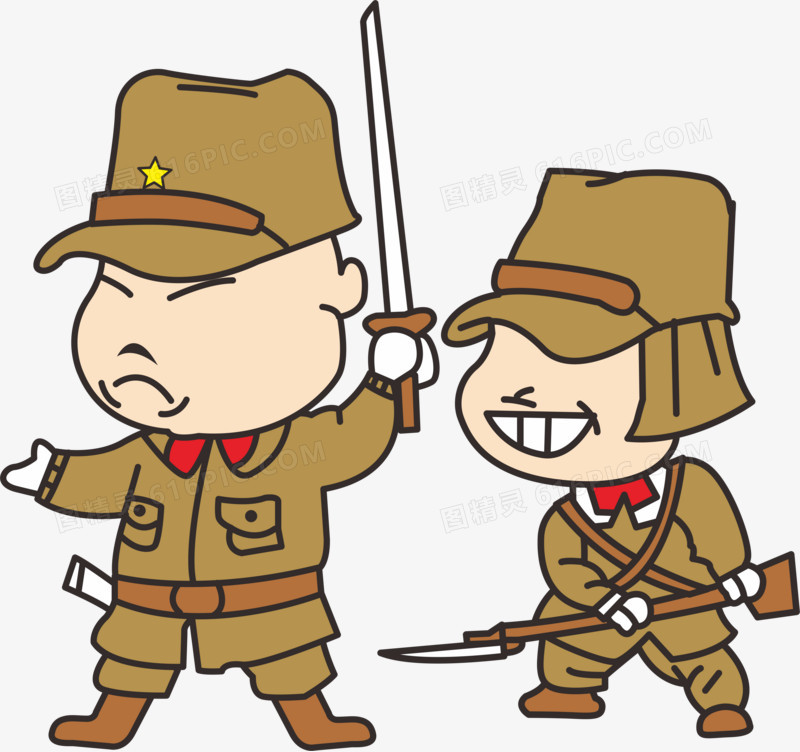 日本军人卡通画图片