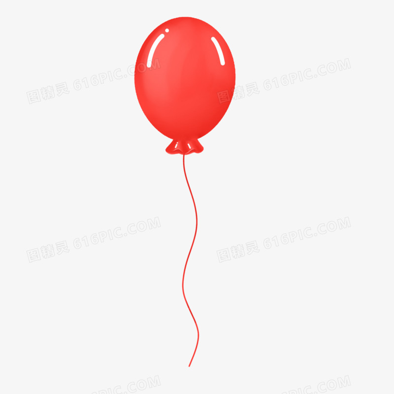 手绘爱情红气球免抠装饰元素