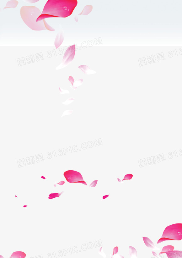 花瓣自上而下飘落