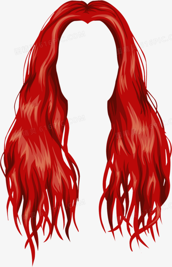 红色假发装扮图片免费下载