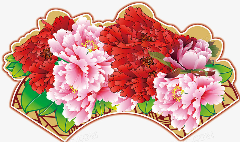 中式婚礼牡丹鲜花拱门背景图