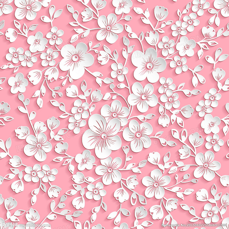 粉底白色雕花壁纸海报背景