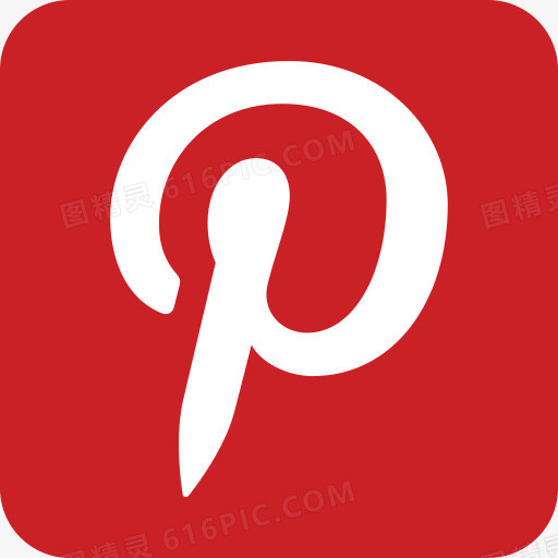销Pinterest社会扁平的圆形矩形