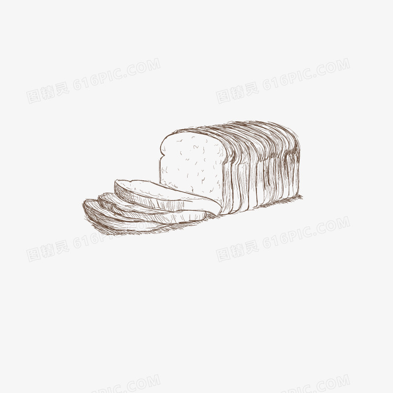 手绘烘培元素 面包片