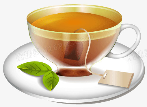 精美红茶和茶具矢量素材