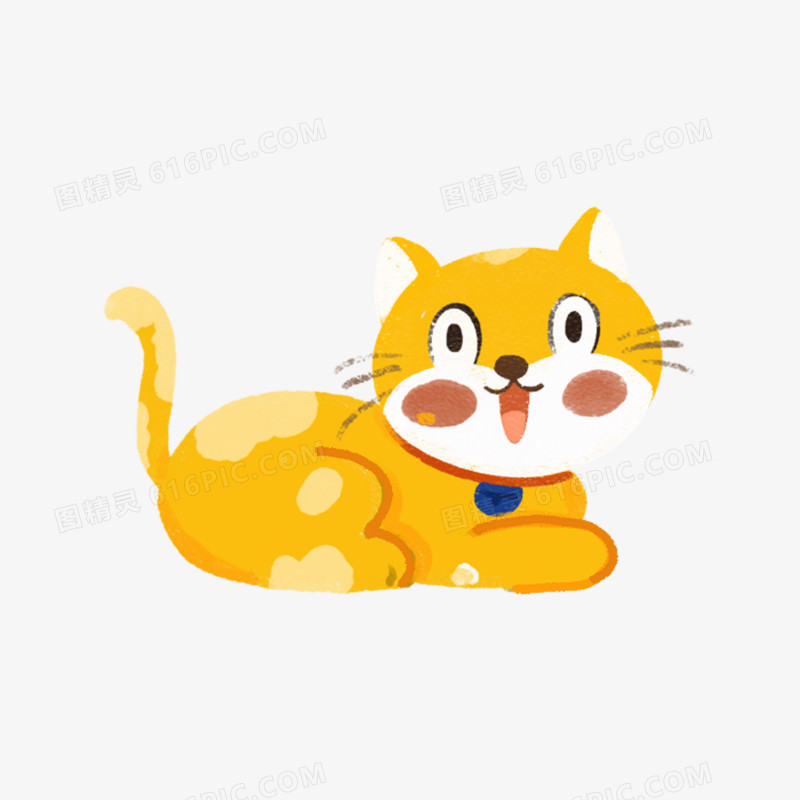 卡通手绘可爱的橘猫素材
