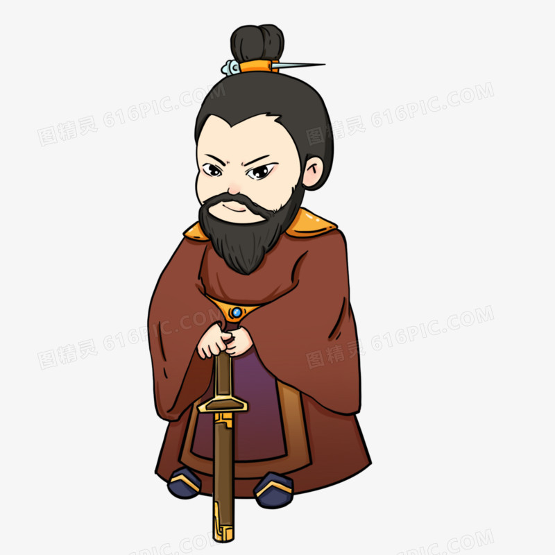 手绘卡通Q版曹操素材