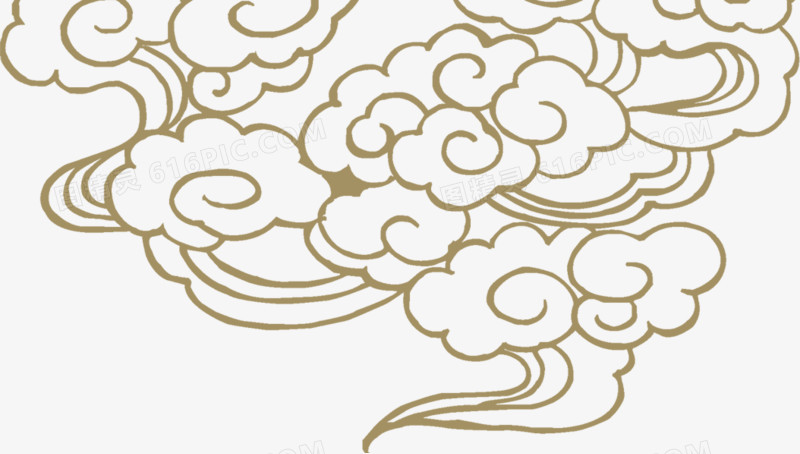 棕色中国云纹装饰