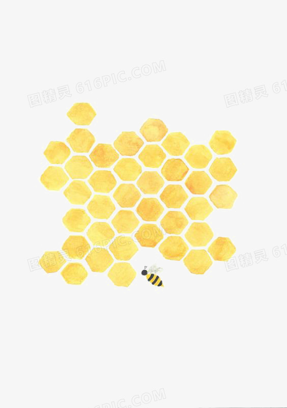 蜂巢简笔画彩色图片