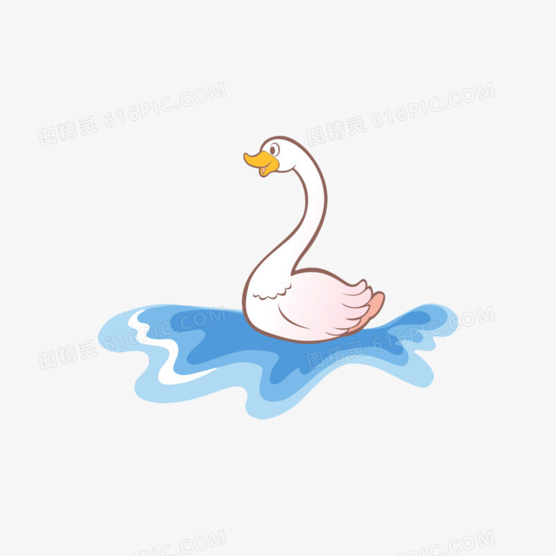 戏水的大白鹅卡通