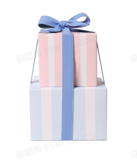 蓝色蝴蝶结礼物盒子