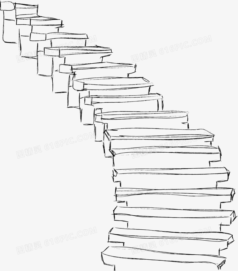 卡通手绘楼梯
