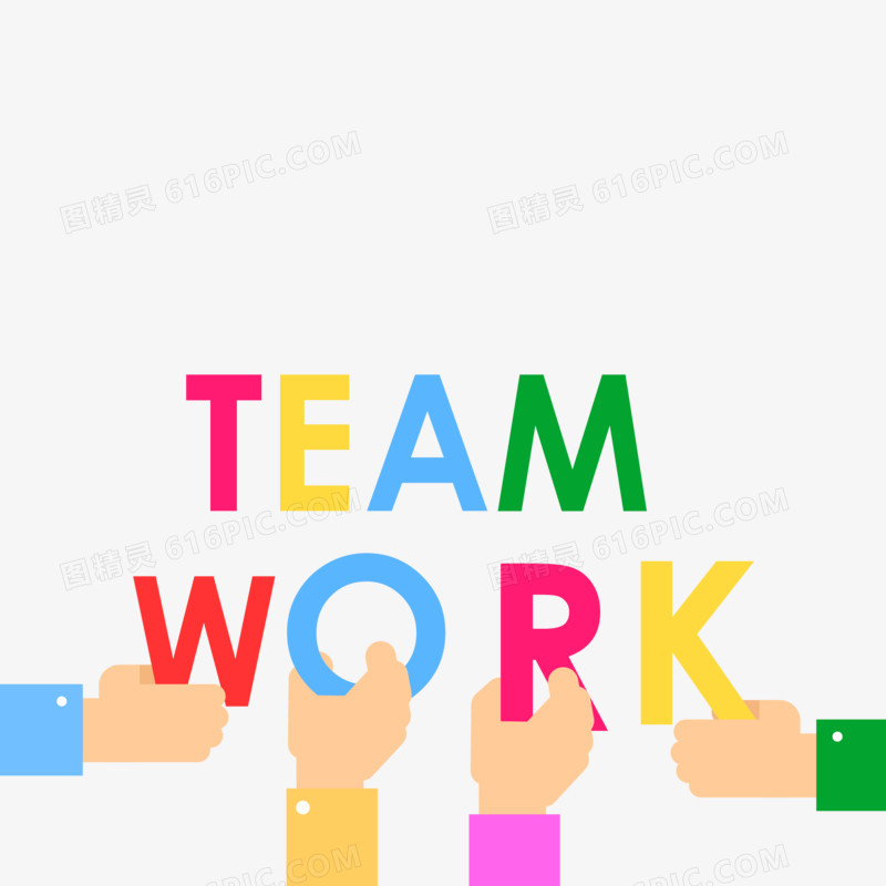 彩色teamwork创意画面素材