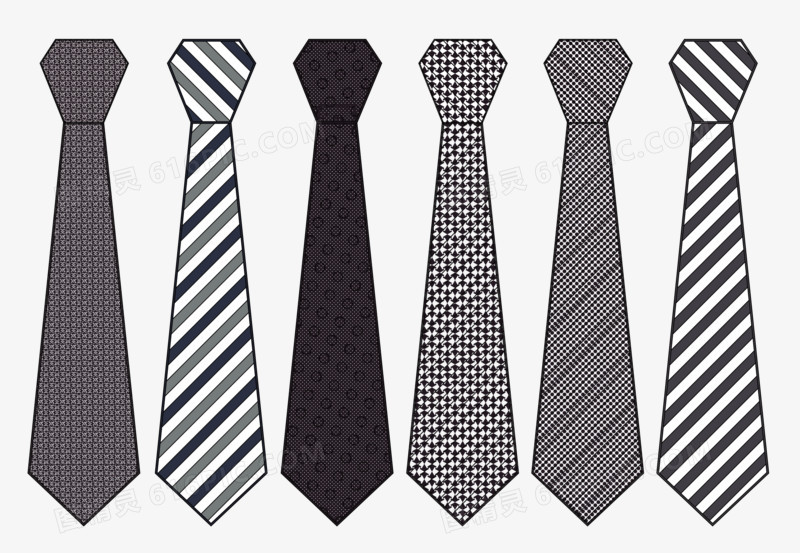 多款黑白风格领带平面设计