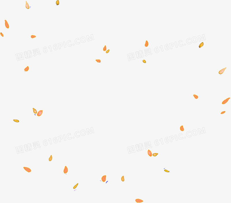 黄色手绘漂浮秋季树叶