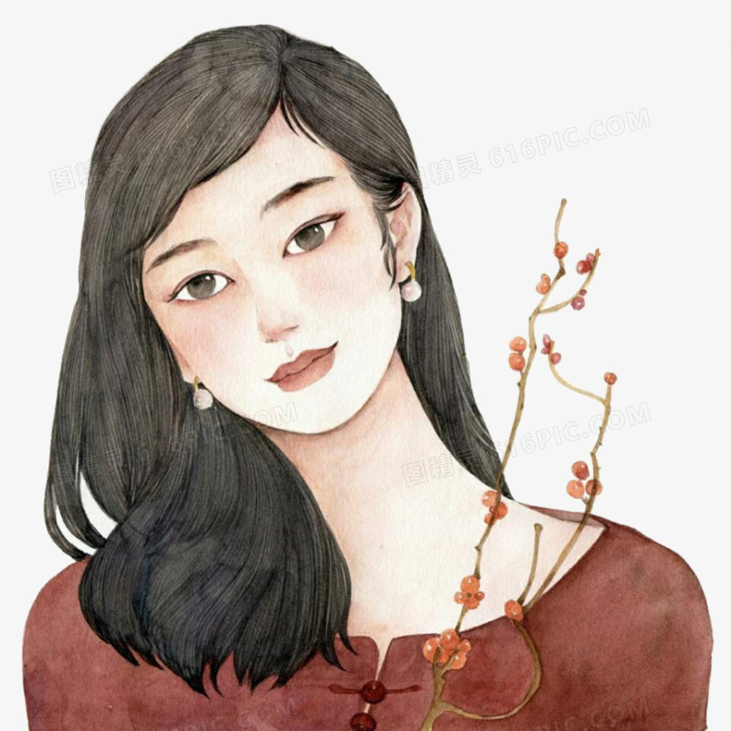 唯美手绘人物插画